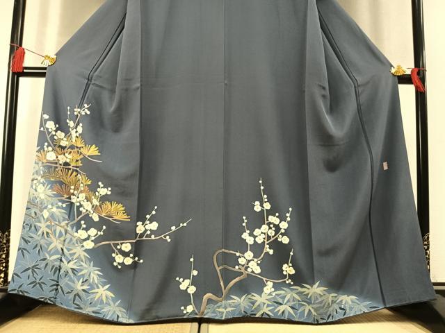 平和屋着物●十日町友禅作家　阿部佳雪 　色留袖　枝梅松文　暈し染め　正絹　逸品　未使用　AABL8698fy