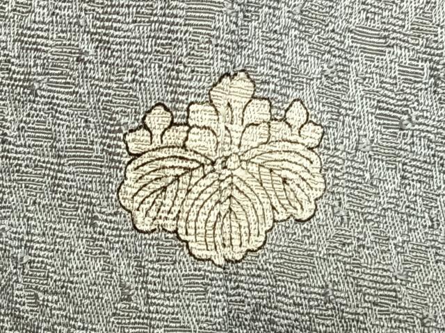 平和屋着物●上質な色無地　紋意匠　灰青色　正絹　逸品　未使用　AABL8702fy