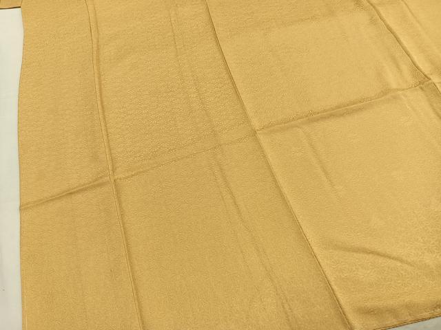 平和屋着物●上質な色無地　花尽くし地紋　飴色　やまと誂製　ロング丈　正絹　逸品　未使用　AABL8703fy