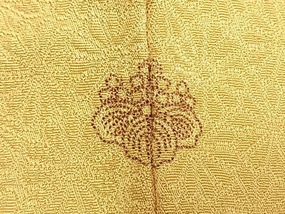 平和屋着物●上質な色無地　花尽くし地紋　飴色　やまと誂製　ロング丈　正絹　逸品　未使用　AABL8703fy
