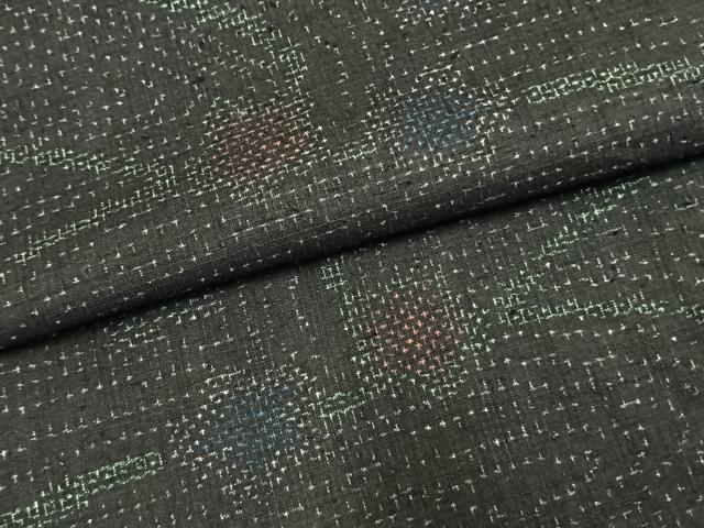 平和屋着物●結城紬　100亀甲　舞花文　正絹　逸品　AABL8707fy