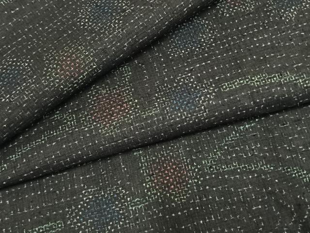 平和屋着物●結城紬　100亀甲　舞花文　正絹　逸品　AABL8707fy