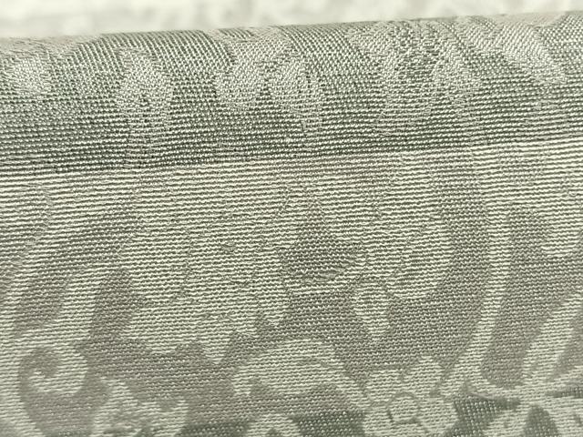 平和屋着物●お召　横段花唐草文　正絹　逸品　AABL8708fy
