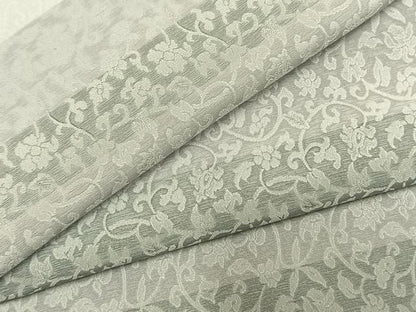 平和屋着物●お召　横段花唐草文　正絹　逸品　AABL8708fy