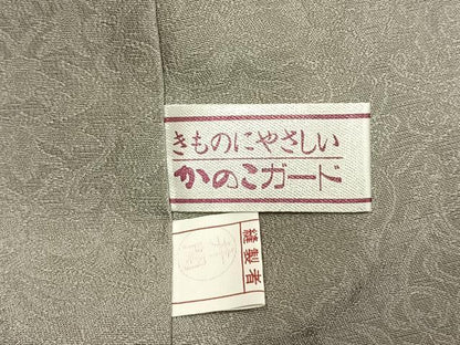 平和屋着物●お召　横段花唐草文　正絹　逸品　AABL8708fy