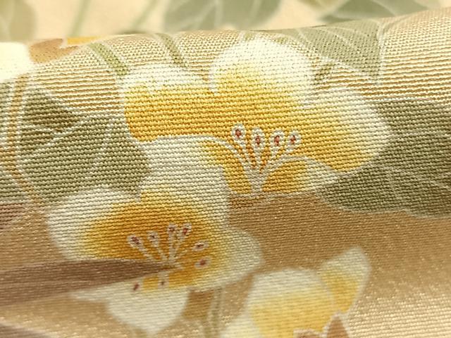 平和屋着物●訪問着　友禅　作家物　草花文　暈し染め　ロング丈　正絹　逸品　未使用　AABL8722fy