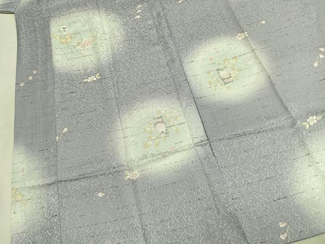 平和屋着物●長襦袢　無双仕立て　梟　兎　舞桜文　暈し染め　やまと誂製　正絹　逸品　AABL8728fy