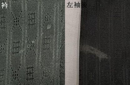 平和屋着物●訪問着　刺繍　草花文　暈し染め　黒地　金糸　正絹　逸品　AABL8729fy
