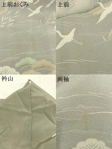 平和屋着物●訪問着　友禅　飛鳥枝松文　暈し染め　ロング丈　正絹　逸品　AABL8732fy