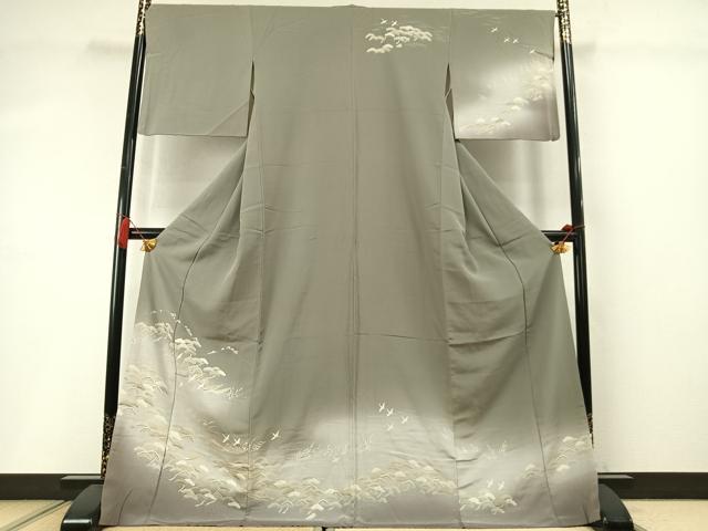 平和屋着物●訪問着　友禅　飛鳥枝松文　暈し染め　ロング丈　正絹　逸品　AABL8732fy