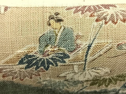 平和屋着物●染織の名門　しょうざん　生紬　訪問着　風景人物文　正絹　逸品　AABL8733fy