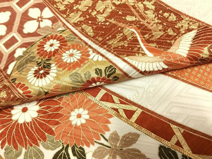 平和屋着物●豪華振袖　熨斗花鳥文　金彩　正絹　逸品　AABL8736fy