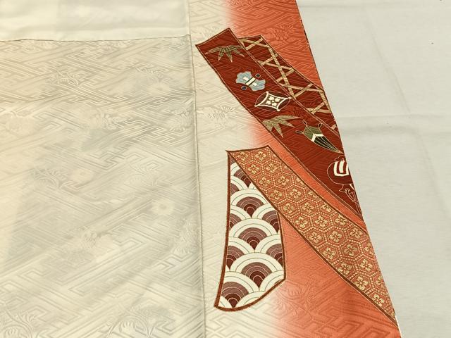 平和屋着物●豪華振袖　熨斗花鳥文　金彩　正絹　逸品　AABL8736fy