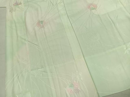平和屋着物●長襦袢　無双仕立て　糸巻文　暈し染め　正絹　逸品　AABL8738fy