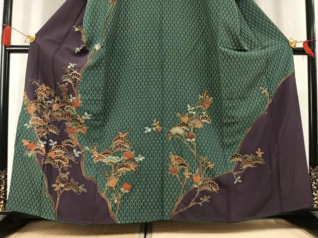 平和屋着物●訪問着　枝松花文　金彩　正絹　逸品　AABL8741fy
