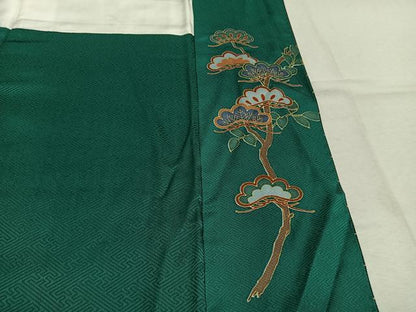 平和屋着物●訪問着　枝松花文　金彩　正絹　逸品　AABL8741fy