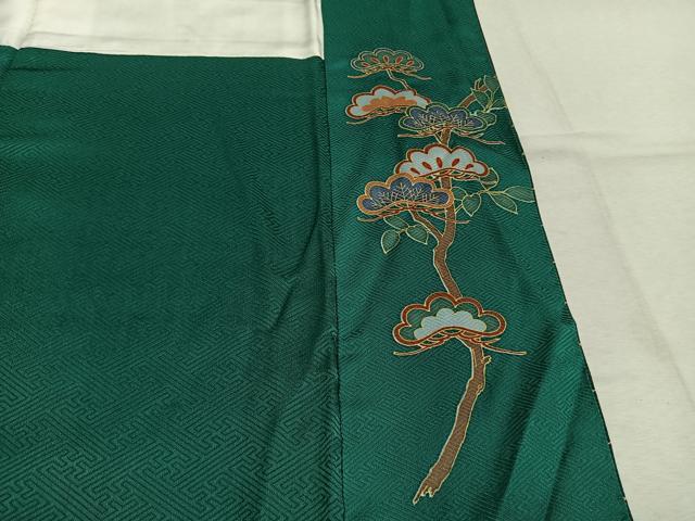 平和屋着物●訪問着　枝松花文　金彩　正絹　逸品　AABL8741fy