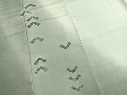 平和屋着物●訪問着　紬地　幾何学文様　正絹　逸品　AABL8748fy