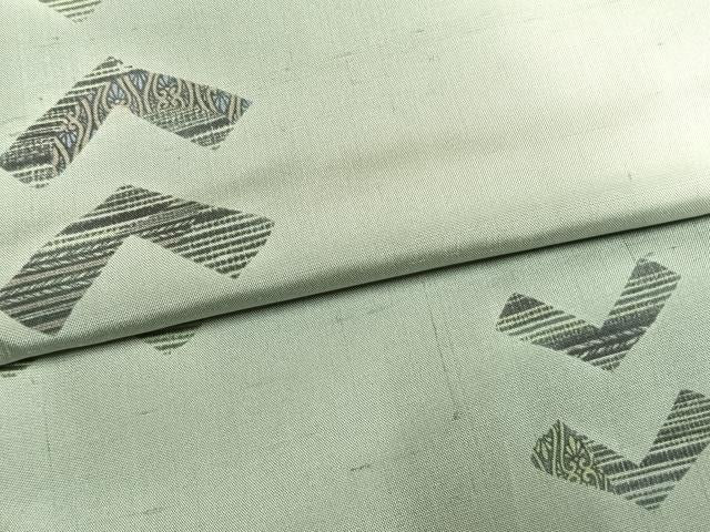平和屋着物●訪問着　紬地　幾何学文様　正絹　逸品　AABL8748fy