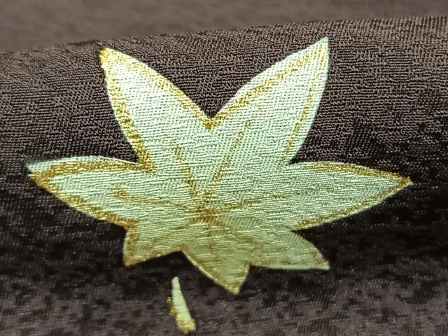 平和屋着物●訪問着　舞葉銀杏楓文　暈し染め　金彩　正絹　逸品　AABL8757fy