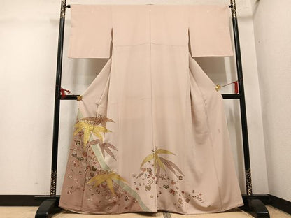 平和屋着物●豪華色留袖　作家物　駒刺繍　笹宝尽くし　金彩　正絹　逸品　AABL8767ph