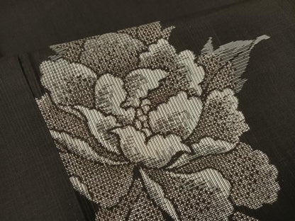 平和屋着物●本場大島紬　地空き　割込み絣　舞花文　正絹　逸品　AABL8774ph