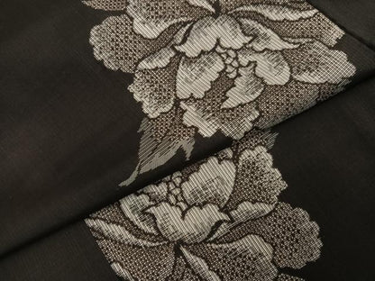 平和屋着物●本場大島紬　地空き　割込み絣　舞花文　正絹　逸品　AABL8774ph