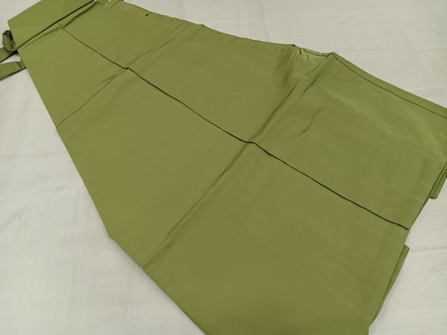 平和屋着物●男性　馬乗り袴　青朽葉色　正絹　逸品　AABL8775ph