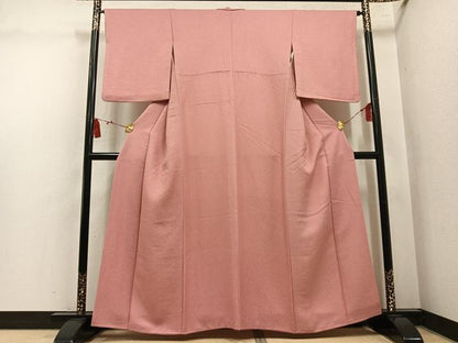 平和屋着物●上質な色無地　薄紅色　正絹　逸品　AABL8778ph