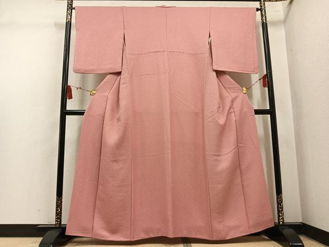 平和屋着物●上質な色無地　薄紅色　正絹　逸品　AABL8778ph
