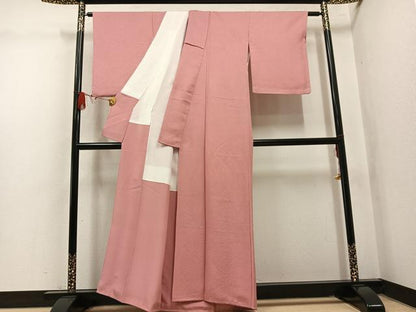 平和屋着物●上質な色無地　薄紅色　正絹　逸品　AABL8778ph
