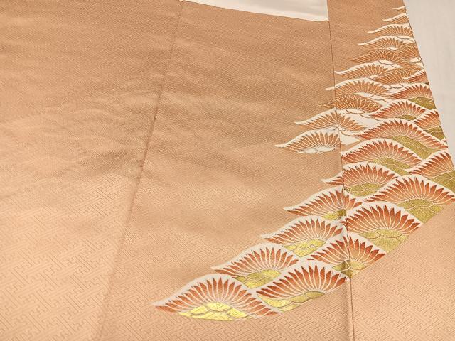 平和屋着物●豪華色留袖　刺繍　松　金彩　正絹　逸品　AABL8786ph