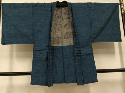 平和屋着物●男性　紬　アンサンブル　霞文　正絹　逸品　未使用　AABL8794ph
