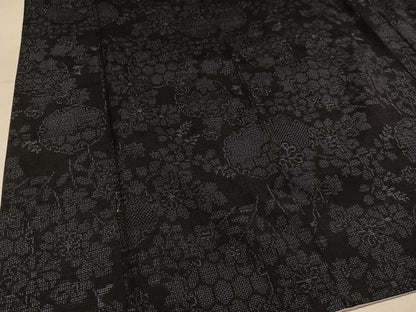 平和屋着物●結城紬　80亀甲　雪輪花文　正絹　逸品　AABL8834ph