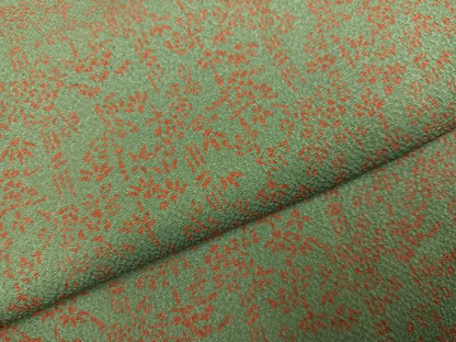 平和屋着物●江戸小紋　笹竹文　鬼しぼ縮緬　正絹　逸品　AABL8837ph