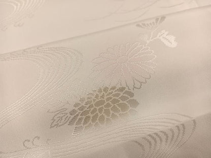 平和屋着物●振袖用長襦袢　無双仕立て　流水花地紋　暈し染め　半衿刺繍　正絹　逸品　AABL8843ph