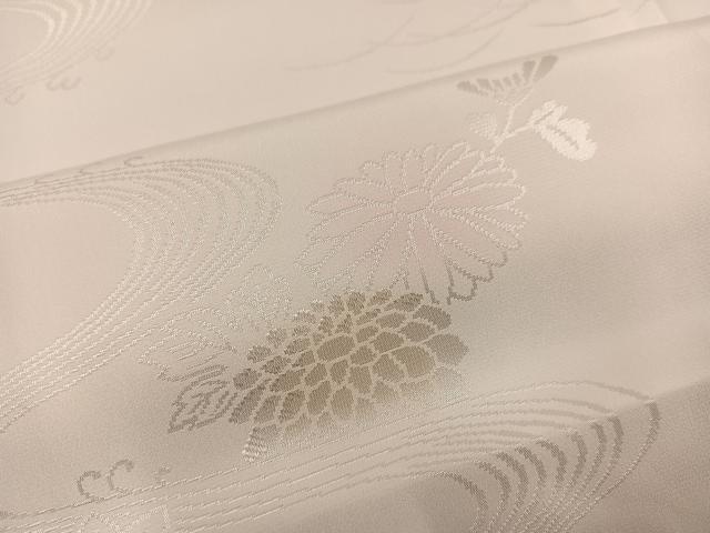 平和屋着物●振袖用長襦袢　無双仕立て　流水花地紋　暈し染め　半衿刺繍　正絹　逸品　AABL8843ph