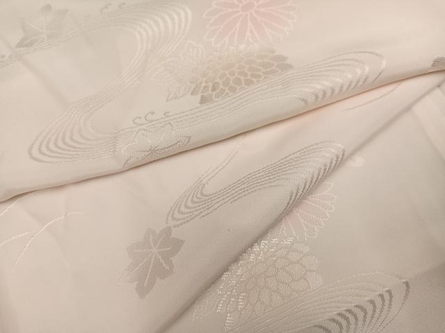 平和屋着物●振袖用長襦袢　無双仕立て　流水花地紋　暈し染め　半衿刺繍　正絹　逸品　AABL8843ph