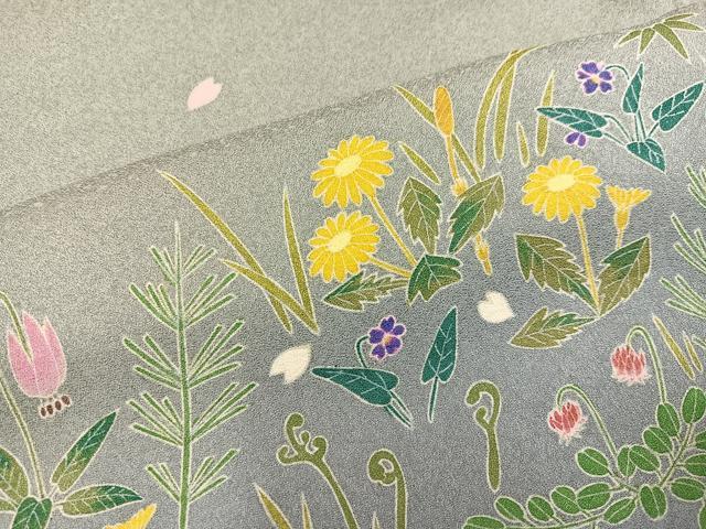 平和屋着物●訪問着　作家物　花蝶文　暈し染め　正絹　逸品　AABL8845ph