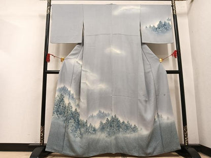 平和屋着物●訪問着　作家物　樹林文　暈し染め　正絹　逸品　AABL8847ph