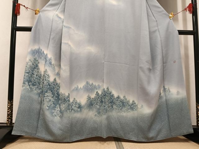 平和屋着物●訪問着　作家物　樹林文　暈し染め　正絹　逸品　AABL8847ph