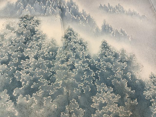 平和屋着物●訪問着　作家物　樹林文　暈し染め　正絹　逸品　AABL8847ph