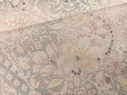 平和屋着物●上質な紬　草花文　正絹　逸品　AABL8852ph