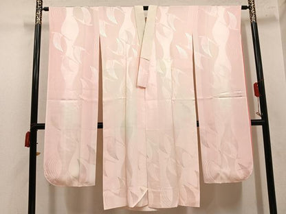 平和屋着物●振袖用長襦袢　袷　群れ鶴地紋　暈し染め　正絹　逸品　AABL8864ph