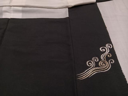 平和屋着物●豪華黒留袖　総刺繍　鳳凰雲文　金銀糸　正絹　逸品　AABL8872ph