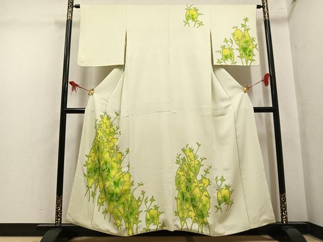 平和屋着物●訪問着　刺繍　草木文　暈し染め　正絹　逸品　AABL8875ph