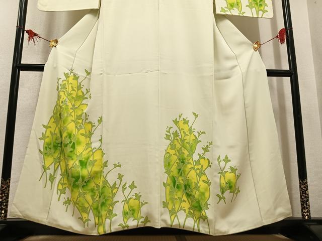 平和屋着物●訪問着　刺繍　草木文　暈し染め　正絹　逸品　AABL8875ph