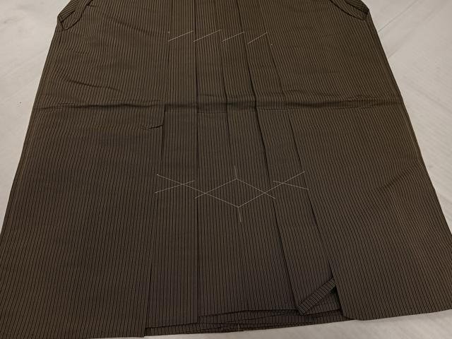 平和屋着物●男性　行灯袴　縞　正絹　逸品　未使用　AABL8876ph