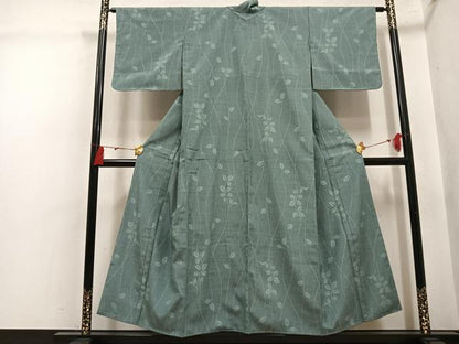 平和屋着物●本塩沢　葉尽くし　正絹　逸品　未使用　AABL8877ph