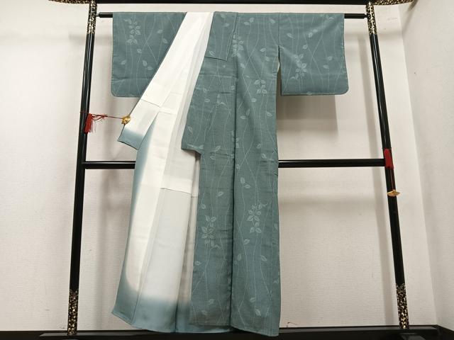 平和屋着物●本塩沢　葉尽くし　正絹　逸品　未使用　AABL8877ph